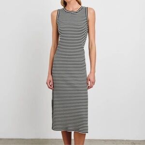 Rails Ribbed Tank Dress Black White Stripe XL Casual Vacation Beach Everyday